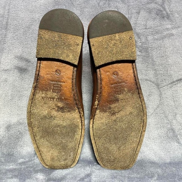 David Eden Crocodile Brown Leather Loafers Men's Size 7.5 Silver Buckle SlipOn - Picture 5 of 5